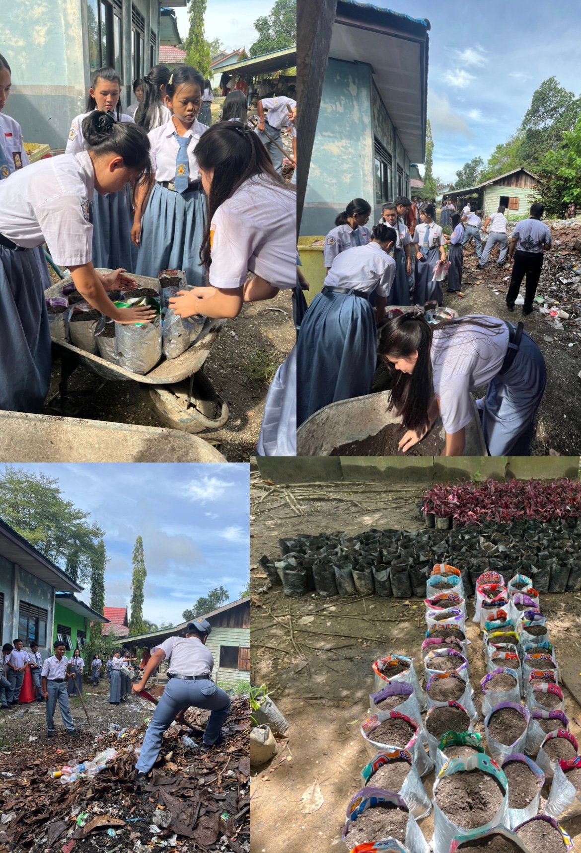 Kegiatan Peduli Lingkungan Siswa SMAN 1 Sepang Olah Sampah Jadi Media Tanam